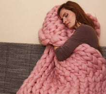 Load image into Gallery viewer, Handmade Warm Soft Chunky Knit Blanket For Home Lovers
