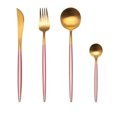 Load image into Gallery viewer, Luxury Stainless Steel 24-Piece Gold Silver Flatware Set Beauty For Home Decorations
