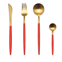 Load image into Gallery viewer, Luxury Stainless Steel 24-Piece Gold Silver Flatware Set Beauty For Home Decorations
