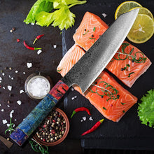 Load image into Gallery viewer, Nakiri Chef Damascus Steel Knife with 67 Layers and Unique Handle Beauty And Health For Cookers
