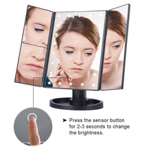Load image into Gallery viewer, LED Touch Screen Makeup Mirror Tri Fold Magnifying With Lights Decoration For Home Lovers
