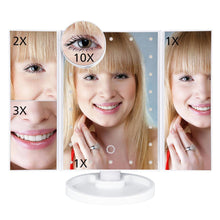 Load image into Gallery viewer, LED Touch Screen Makeup Mirror Tri Fold Magnifying With Lights Decoration For Home Lovers
