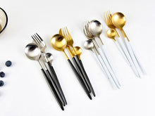 Load image into Gallery viewer, Luxury Stainless Steel 24-Piece Gold Silver Flatware Set Beauty For Home Decorations
