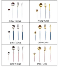 Load image into Gallery viewer, Luxury Stainless Steel 24-Piece Gold Silver Flatware Set Beauty For Home Decorations
