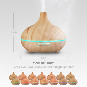 300 ml Essential Oil Diffuser Light Wood Grain LED Lights