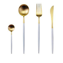 Load image into Gallery viewer, Luxury Stainless Steel 24-Piece Gold Silver Flatware Set Beauty For Home Decorations
